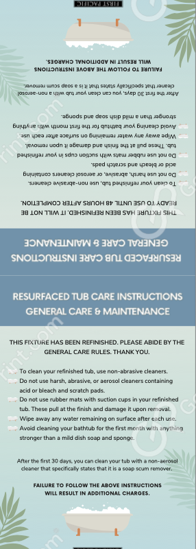 FPG Tub Resurfacing Tent Cards